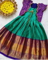AJD 7889 Soft Lichi Silk Designer Kids Wear Girls Gown Catalog
